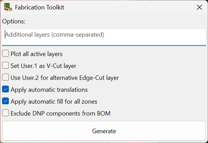 KiCad fablicatoin toolkit export image